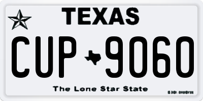 TX license plate CUP9060
