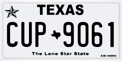 TX license plate CUP9061