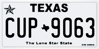 TX license plate CUP9063