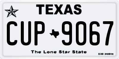 TX license plate CUP9067