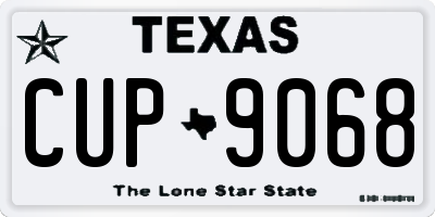 TX license plate CUP9068