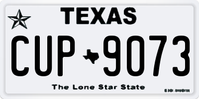 TX license plate CUP9073