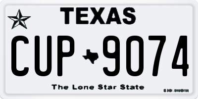 TX license plate CUP9074