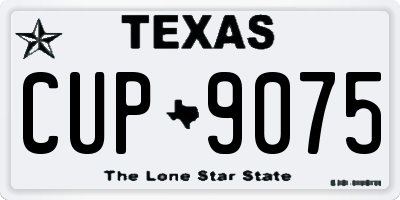 TX license plate CUP9075