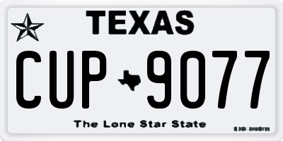 TX license plate CUP9077