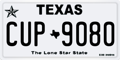 TX license plate CUP9080