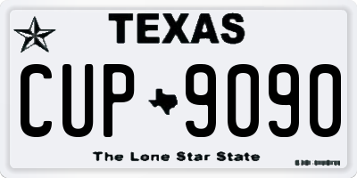 TX license plate CUP9090