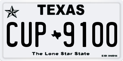 TX license plate CUP9100