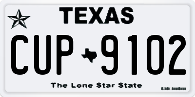 TX license plate CUP9102