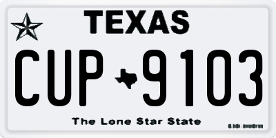 TX license plate CUP9103