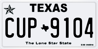 TX license plate CUP9104