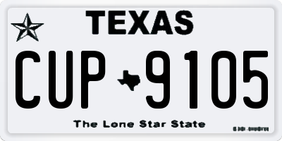TX license plate CUP9105