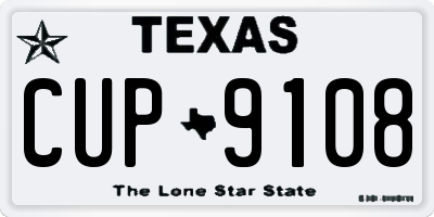 TX license plate CUP9108