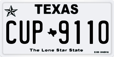 TX license plate CUP9110