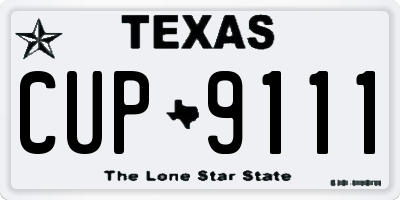 TX license plate CUP9111