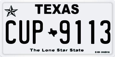 TX license plate CUP9113