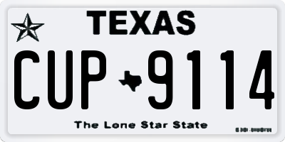 TX license plate CUP9114