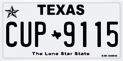 TX license plate CUP9115