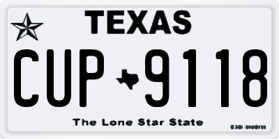 TX license plate CUP9118