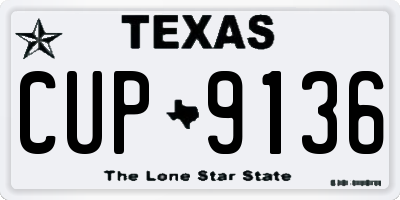 TX license plate CUP9136