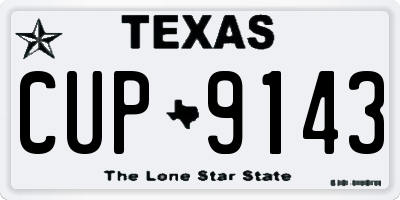 TX license plate CUP9143