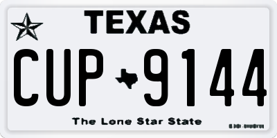 TX license plate CUP9144