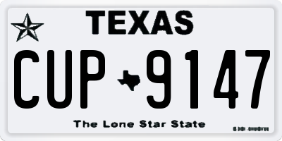 TX license plate CUP9147