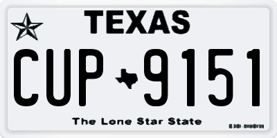 TX license plate CUP9151