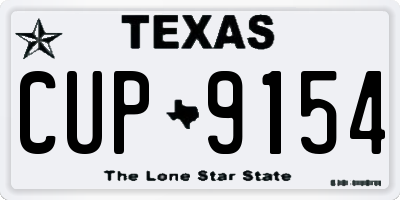 TX license plate CUP9154