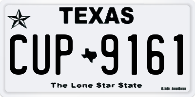 TX license plate CUP9161