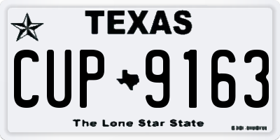 TX license plate CUP9163