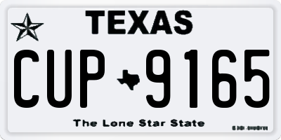 TX license plate CUP9165