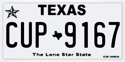TX license plate CUP9167