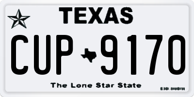 TX license plate CUP9170