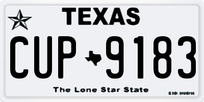 TX license plate CUP9183