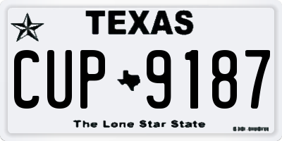 TX license plate CUP9187