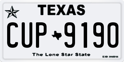 TX license plate CUP9190