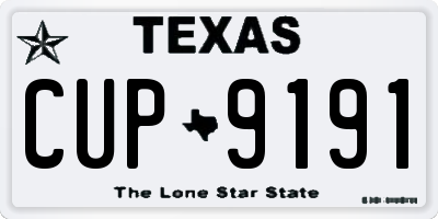 TX license plate CUP9191