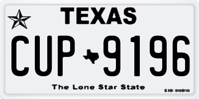 TX license plate CUP9196