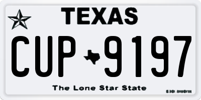 TX license plate CUP9197