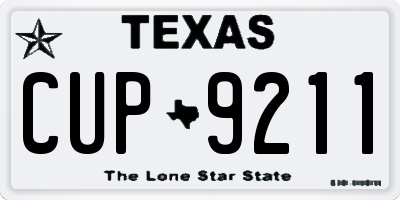TX license plate CUP9211