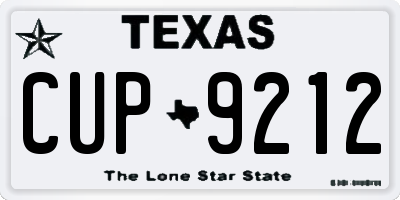 TX license plate CUP9212