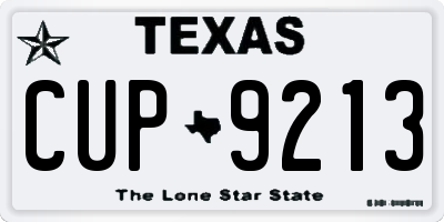TX license plate CUP9213