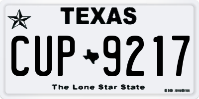 TX license plate CUP9217
