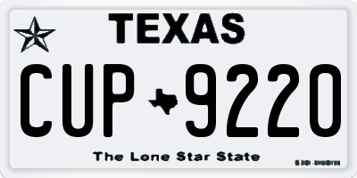 TX license plate CUP9220