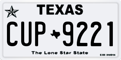 TX license plate CUP9221