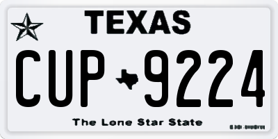TX license plate CUP9224