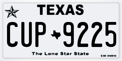 TX license plate CUP9225