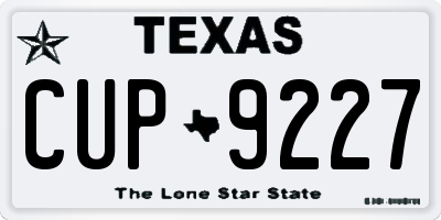 TX license plate CUP9227