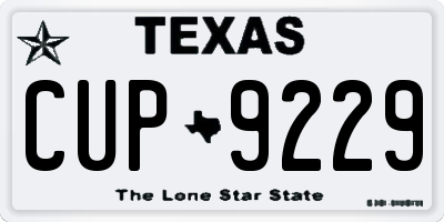 TX license plate CUP9229